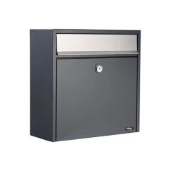 Allux 250 Postkasse, Antracit M. Rustfri Klap