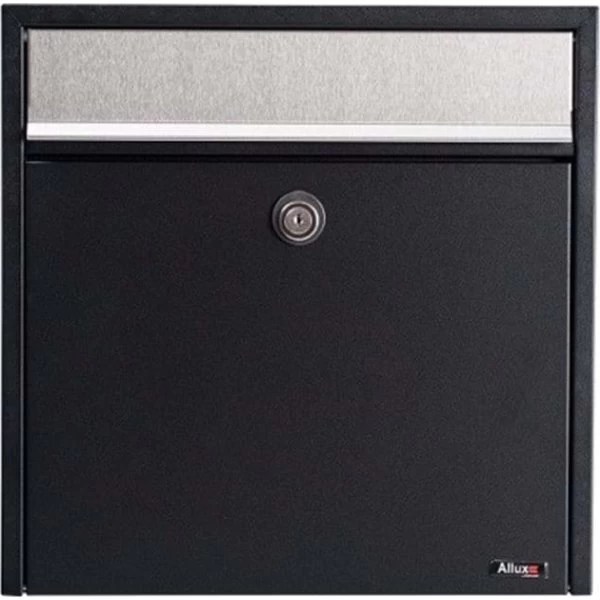 Allux 250 Postkasse, Sort M. Rustfri Klap 2 Allux 250 Postkasse, Sort M. Rustfri Klap - Billede 2