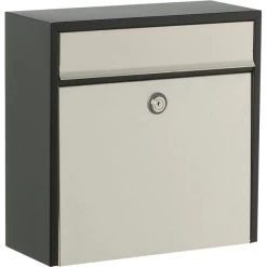 Allux 250 Postkasse, Sort M. Rustfri Klap