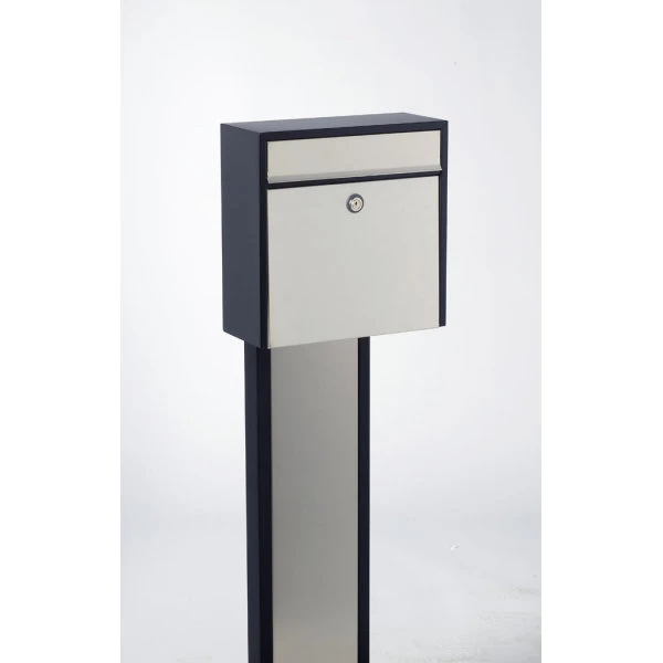 Allux 250 Postkasse, Sort M. Rustfri Klap 3 Allux 250 Postkasse, Sort M. Rustfri Klap - Billede 3