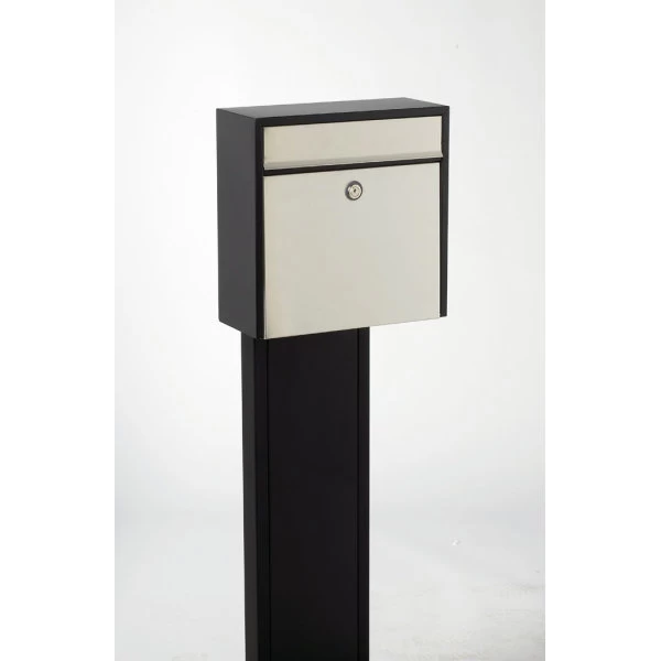 Allux 250 Postkasse, Sort M. Rustfri Klap 4 Allux 250 Postkasse, Sort M. Rustfri Klap - Billede 4