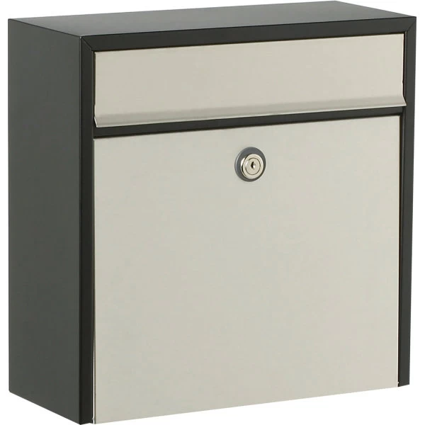 Allux 250 Postkasse, Sort M. Rustfri Klap 1 Allux 250 Postkasse, Sort M. Rustfri Klap