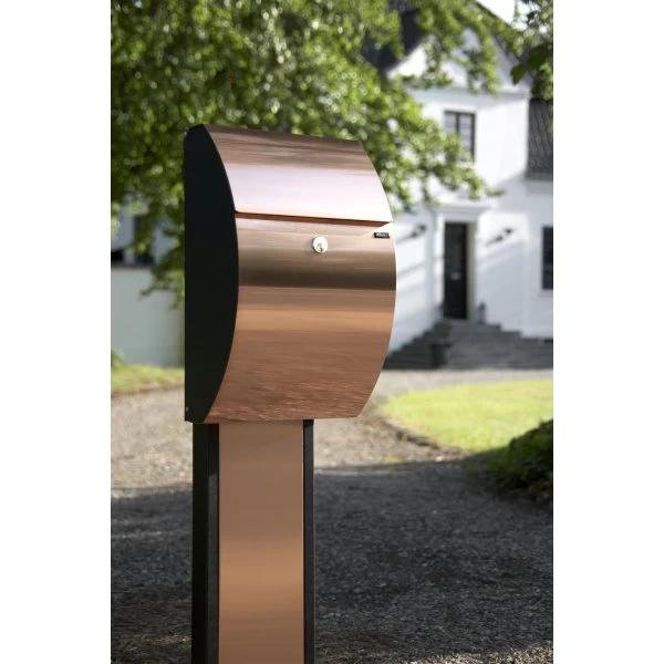 Allux 7000 Postkasse, Sort M. Kobber Front 3 Allux 7000 Postkasse, Sort M. Kobber Front - Billede 3