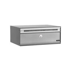 Allux PC2 Systempostkasse, Alugrå Stål, Front