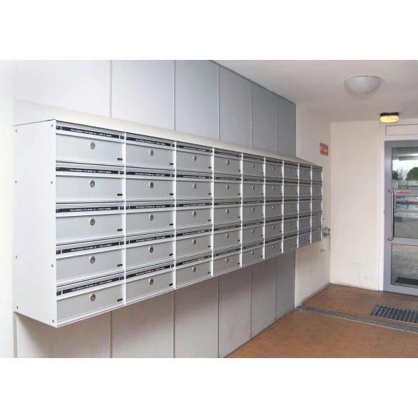 Allux PC2 Systempostkasse, Hvid Stål, Front 2 Allux PC2 Systempostkasse, Hvid Stål, Front - Billede 2