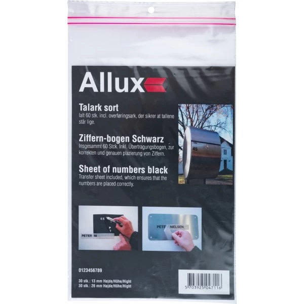 Allux Tal 13 Og 26 Mm, Sort, 60 Stk. 1 Allux Tal 13 Og 26 Mm, Sort, 60 Stk.