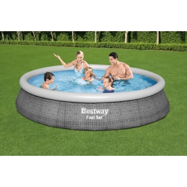 Bestway Fast Set Pool 396 X 84cm, 7340 L, Antracit 2 Bestway Fast Set Pool 396 X 84cm, 7340 L, Antracit - Billede 2
