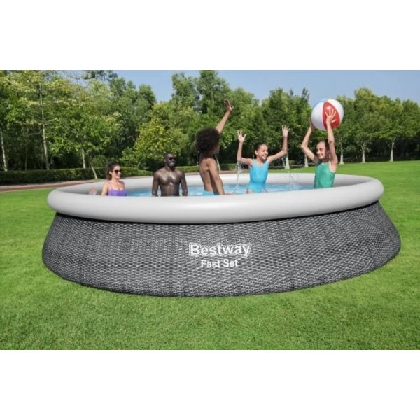 Bestway Fast Set Pool Ø457cm, 9.677 L, Antracit 2 Bestway Fast Set Pool Ø457cm, 9.677 L, Antracit - Billede 2