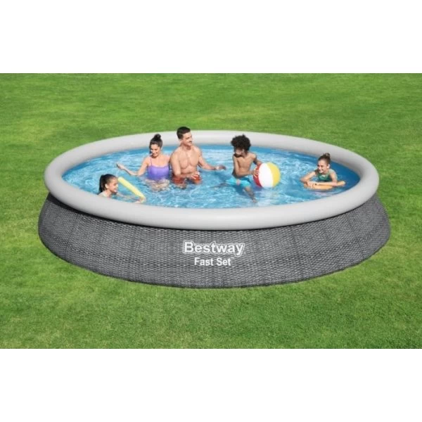 Bestway Fast Set Pool Ø457cm, 9.677 L, Antracit 3 Bestway Fast Set Pool Ø457cm, 9.677 L, Antracit - Billede 3