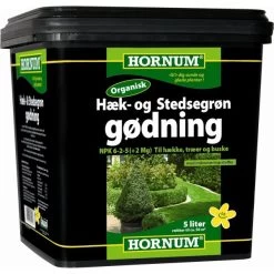 HORNUM Hæk- Og Stedsegrøngødning, 5 Liter/50 M2