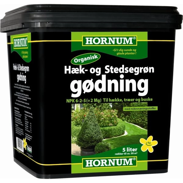 HORNUM Hæk- Og Stedsegrøngødning, 5 Liter/50 M2 1 HORNUM Hæk- Og Stedsegrøngødning, 5 Liter/50 M2