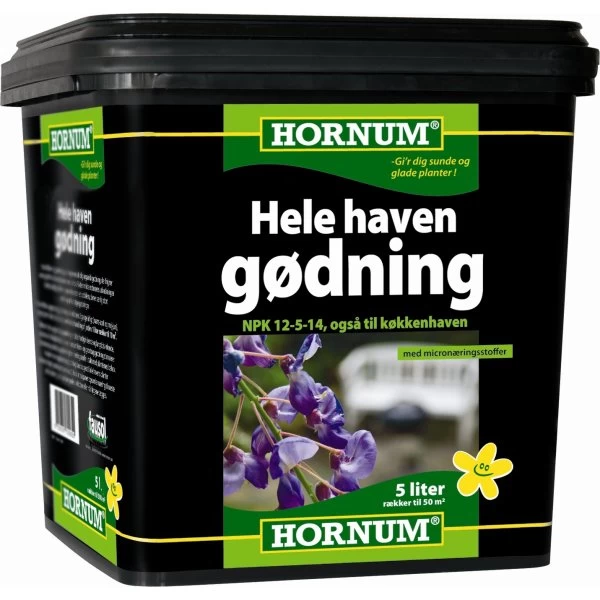 HORNUM - Hele Haven Gødning, 5 Liter 1 HORNUM - Hele Haven Gødning, 5 Liter