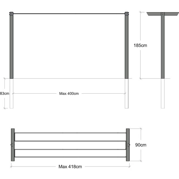 Plus Classic Tørrestativ Inkl. Snor/beslag, Sort 2 Plus Classic Tørrestativ Inkl. Snor/beslag, Sort - Billede 2