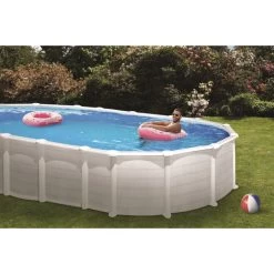 Swim & Fun Pool Basic, 730x375x132 Cm, Hvid, 28.217L -Tuin- En Buitengereedschap pool basic 730x375x132 cm hvid 28217l 3