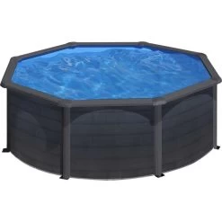 Swim & Fun Pool Basic, Ø350 X 132 Cm, Sort Grafit, 11.250L