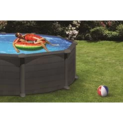 Swim & Fun Pool Basic, Ø350 X 132 Cm, Sort Grafit, 11.250L -Tuin- En Buitengereedschap pool basic o350 x 132 cm sort grafit 11250l 3