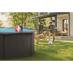 Swim & Fun Pool Basic, Ø550 X 120 Cm, Antracitgrå, 24.900L -Tuin- En Buitengereedschap pool basic o550 x 120 cm antracitgra 3