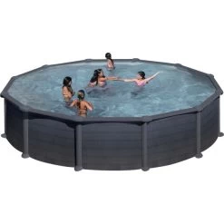 Swim & Fun Pool Basic, Ø550 X 132 Cm, Sort Grafit, 27.798L