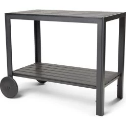 Serveringsvogn Udendørs 90x45 Cm,Polywood,Sort